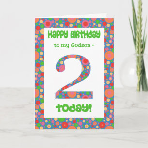 2e carte d'anniversaire pour Godson, Bright et Bub