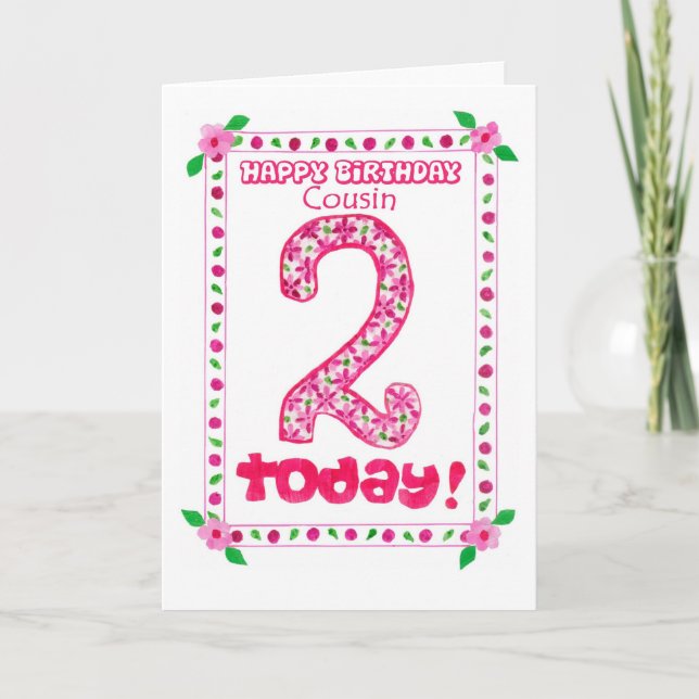 2e carte d'anniversaire pour une femme Cousin (Devant)