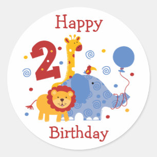 2ème autocollant de coutume d'anniversaire de