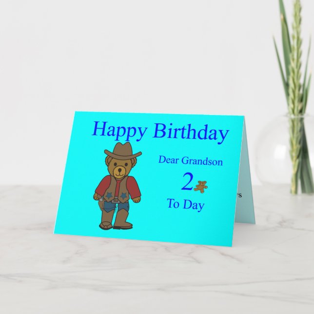 2ème carte d'anniversaire de petit-fils (Devant)