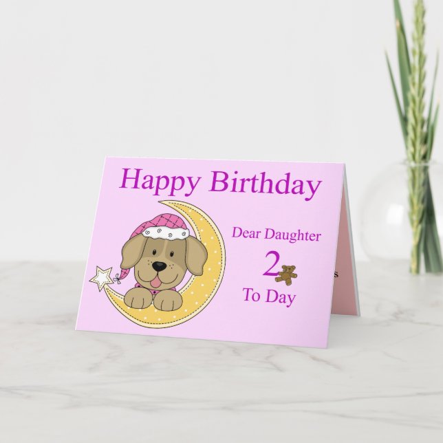 2ème Carte d'anniversaire pour une fille (Devant)