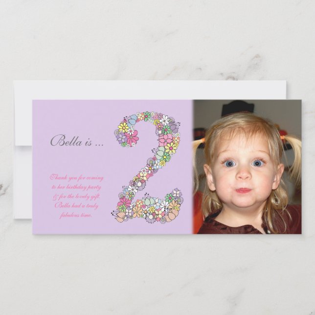 2ème carte photo de Merci d'anniversaire de bébés (Devant)