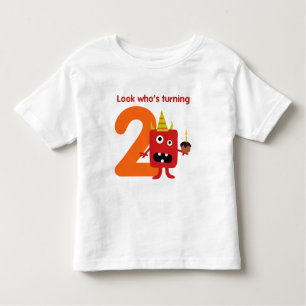 2ème Monstre mignon de T-shirt d'anniversaire