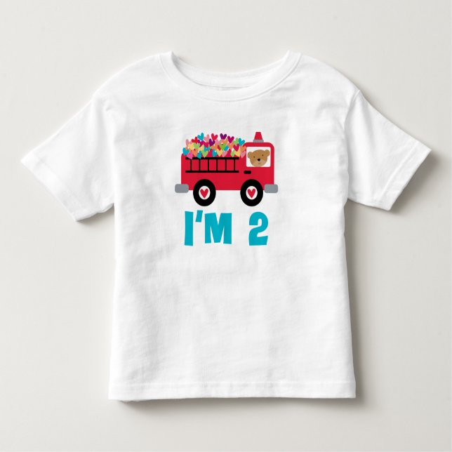 2ème T-shirt d'enfant en bas âge de pompier de (Devant)