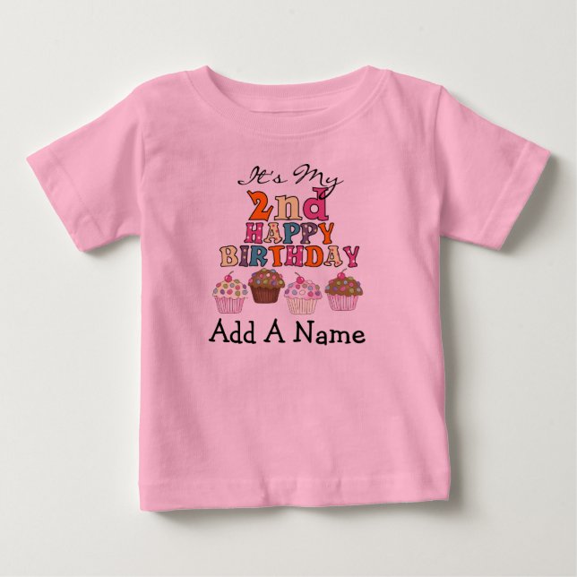 2ème T-shirt personnalisé d'anniversaire de petits (Devant)