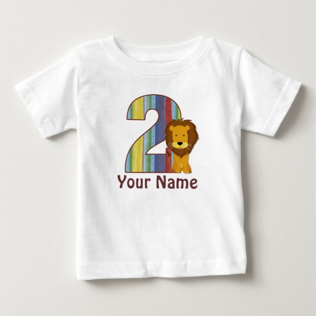 2ème T-shirt personnalisé par lion d'anniversaire (Devant)
