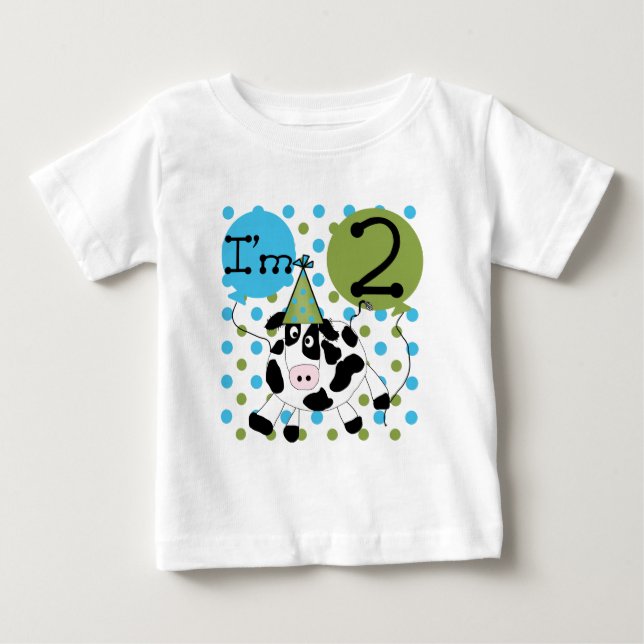 2èmes T-shirts et cadeaux d'anniversaire de vache (Devant)
