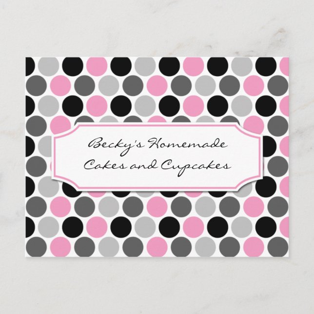 #2Moderne rosa graue Kreise Rezeptionskarten Postkarte (Vorderseite)