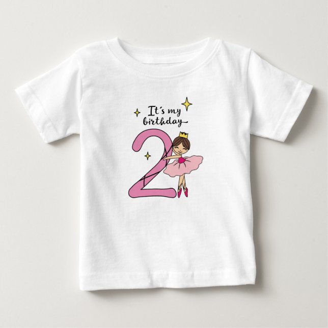2nd birthday ballerina baby t-shirt (Vorderseite)