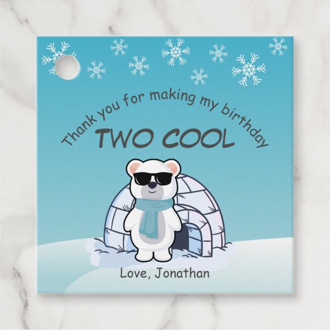 2nd Birthday Boy Two Cool Polar Bear Iglo   Geschenkanhänger (Vorderseite)