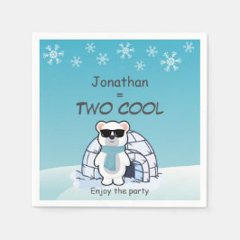 2nd Birthday Boy Two Cool Polar Bear Iglo Serviette