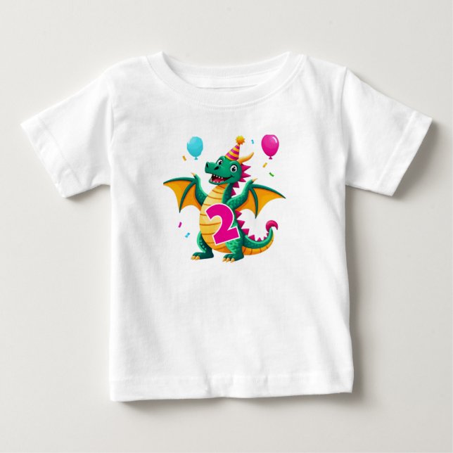 2nd Birthday Dragon T-Shirt (Vorderseite)