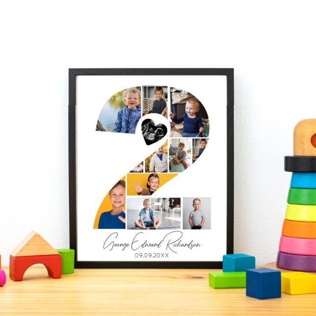 2nd Birthday Photo Collage Poster Keepsake (Von Creator hochgeladen)