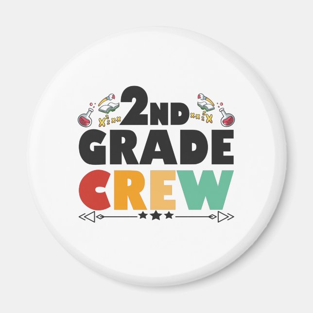 2ND Grad Crew Funny Back To School Student Gift Magnet (Vorne)