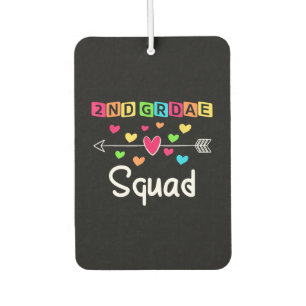 2nd Grad Teacher Shirts School Team Zweiter Grad Autolufterfrischer