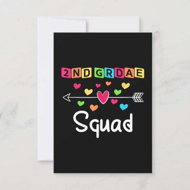 2nd Grad Teacher Shirts School Team Zweiter Grad Dankeskarte (Vorderseite)
