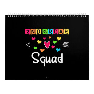 2nd Grad Teacher Shirts School Team Zweiter Grad Kalender