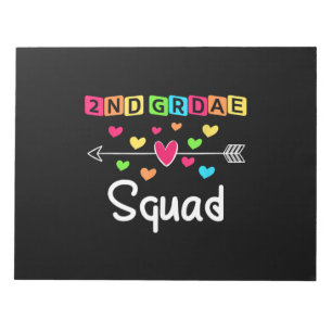 2nd Grad Teacher Shirts School Team Zweiter Grad Notizblock