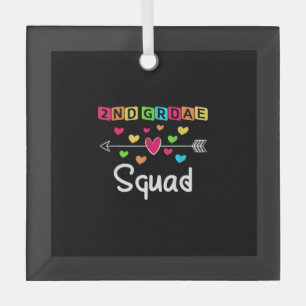 2nd Grad Teacher Shirts School Team Zweiter Grad Ornament Aus Glas