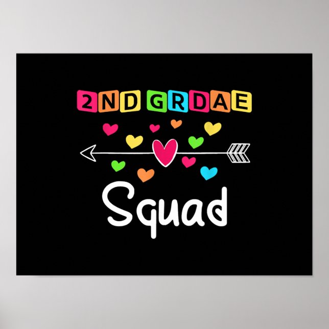 2nd Grad Teacher Shirts School Team Zweiter Grad Poster (Vorne)