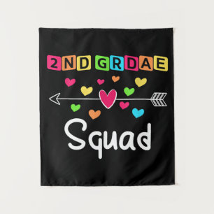 2nd Grad Teacher Shirts School Team Zweiter Grad Wandteppich