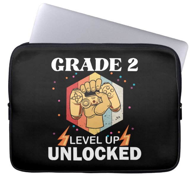 2nd Grad Unlocked Level Up Back To School First Laptopschutzhülle (Vorderseite)