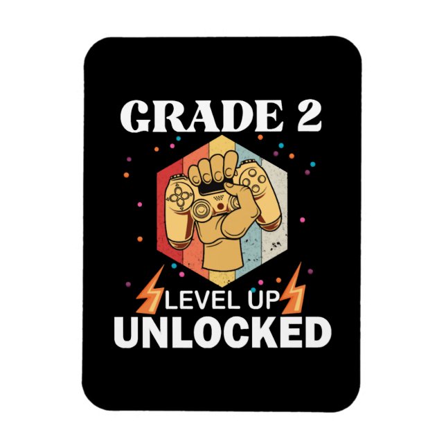 2nd Grad Unlocked Level Up Back To School First Magnet (Vertikal)