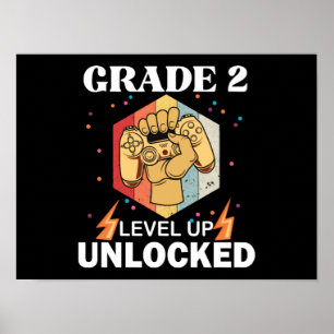 2nd Grad Unlocked Level Up Back To School First Poster
