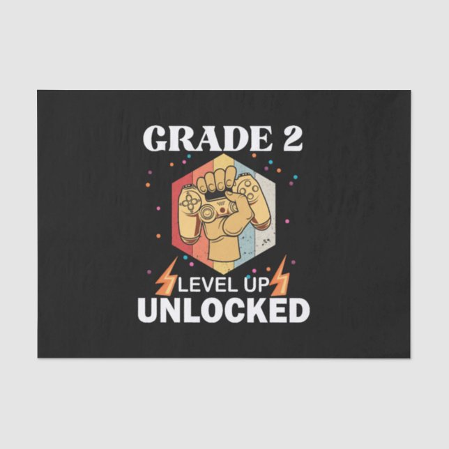 2nd Grad Unlocked Level Up Back To School First Seidenpapier (Vorderseite)