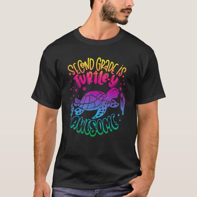 2nd Grade Back To School Teacher Boy Girl Turtle L T-Shirt (Vorderseite)