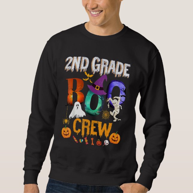 2nd Grade Boo Crew Teacher Student  Halloween Cost Sweatshirt (Vorderseite)