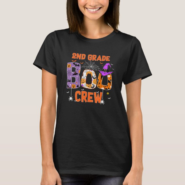 2nd Grade Boo Crew Teachers Students Halloween Cos T-Shirt (Vorderseite)