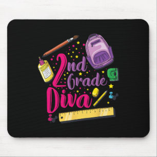 2nd Grade Diva erster Schultag Mädchenkleidung Gi Mousepad