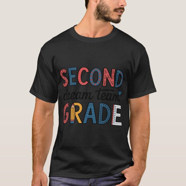 2nd Grade Dreameam Retro Backo Schooleacher Studen T-Shirt (Vorderseite)