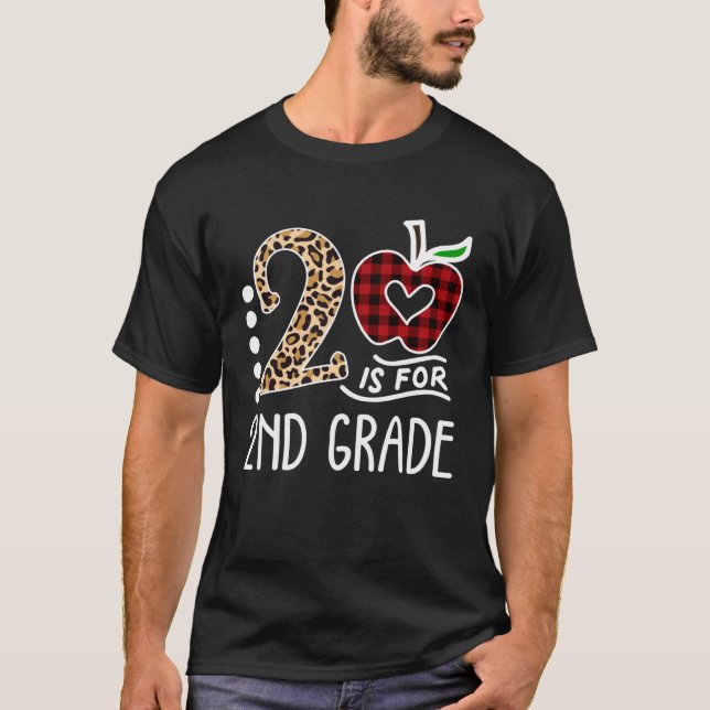 2nd Grade Leopard Second Grader Back To School Tea T-Shirt (Vorderseite)