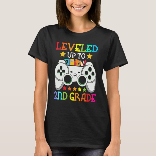 2nd Grade Level Unlocked Video Game Back To School T-Shirt (Vorderseite)