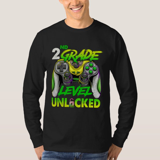 2nd Grade Level Unlocked Video Game Back to School T-Shirt (Vorderseite)