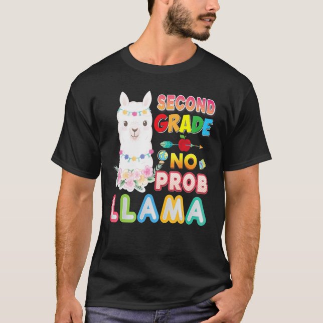 2nd Grade No Prob Llama Problem Back To School Sec T-Shirt (Vorderseite)