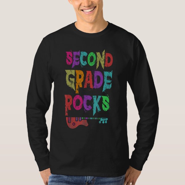 2nd Grade Rocks Student Teacher Rocking Third Grad T-Shirt (Vorderseite)