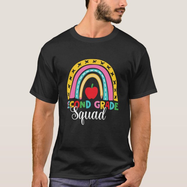 2nd Grade Squad Back To School Rainbow Teachers 1 T-Shirt (Vorderseite)