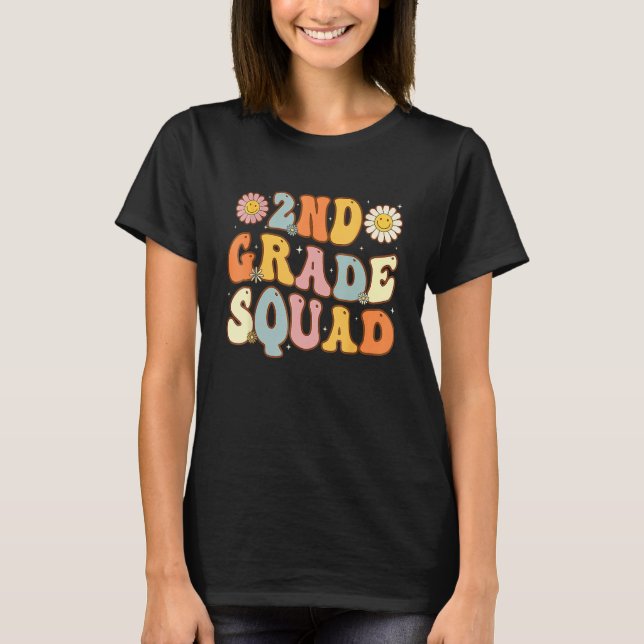 2nd Grade Squad Second Teacher Student Team Back T T-Shirt (Vorderseite)