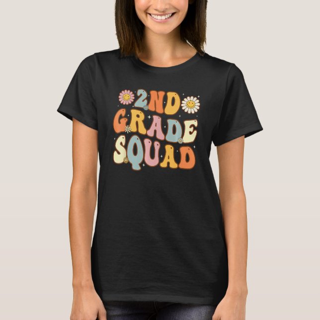 2nd Grade Squad Second Teacher Student Team Back T T-Shirt (Vorderseite)