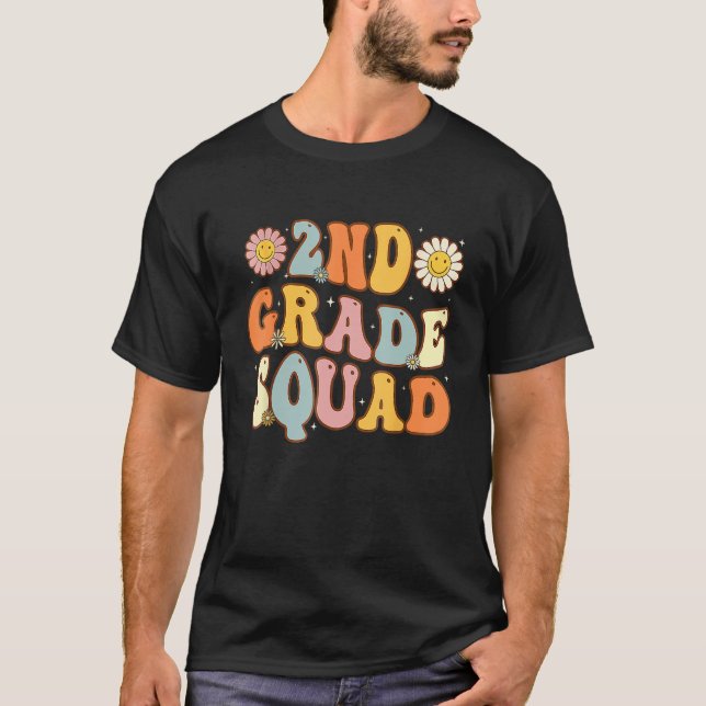 2nd Grade Squad Second Teacher Student Team Back T T-Shirt (Vorderseite)