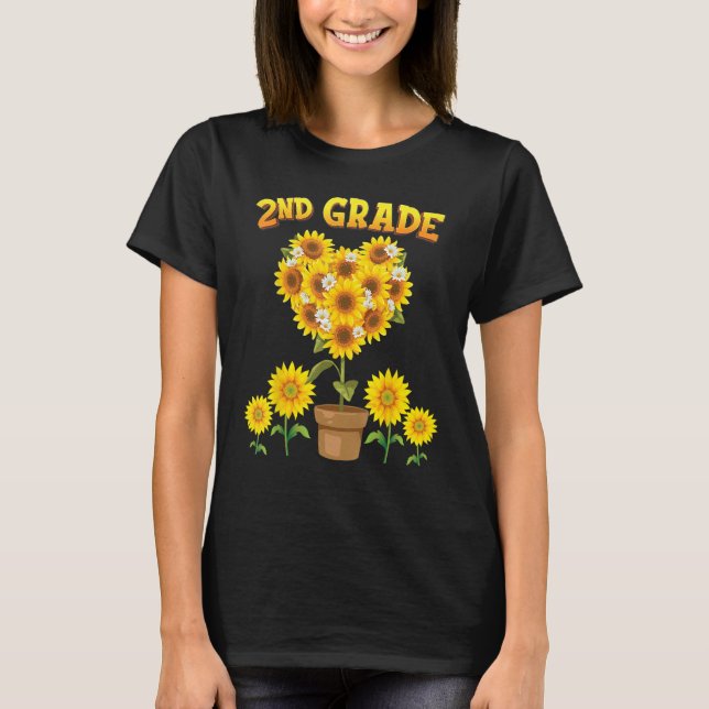 2nd Grade Squad Sunflower Back To School Second St T-Shirt (Vorderseite)