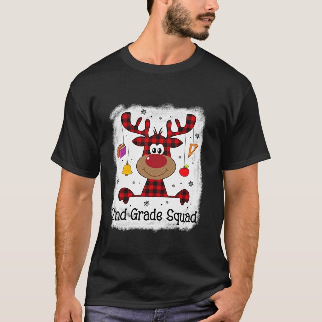 2nd Grade Squad Teacher Reindeer Christmas Second  T-Shirt (Vorderseite)