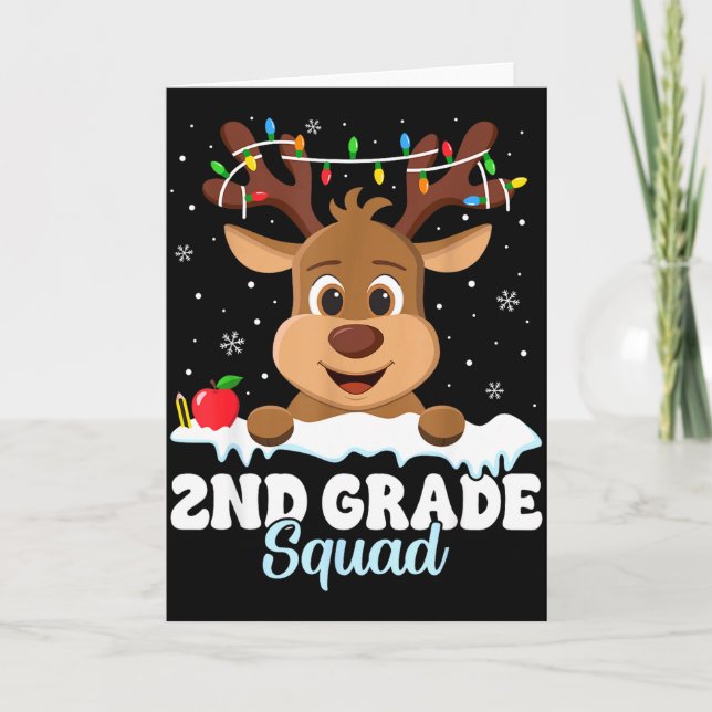 2nd Grade Teacher Christmas Second Grade Squad Rei Karte (Vorderseite)
