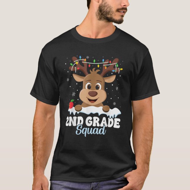 2nd Grade Teacher Christmas Second Grade Squad Rei T-Shirt (Vorderseite)