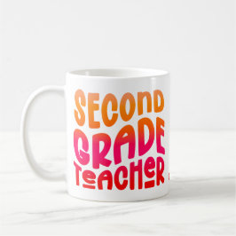 2nd Grade Teacher Orange Red Ombre Text Kaffeetasse