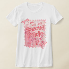 2nd Grade Teacher Pencil Coquette Bow T-Shirt