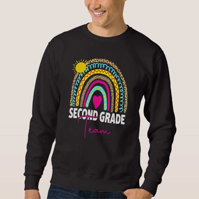 2nd Grade Teacher Rainbow Back To School Hello Sec Sweatshirt (Vorderseite)